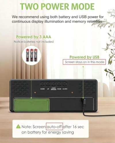 AMIR Digital Alarm Clock, Electronic Desk Clock - Image 2