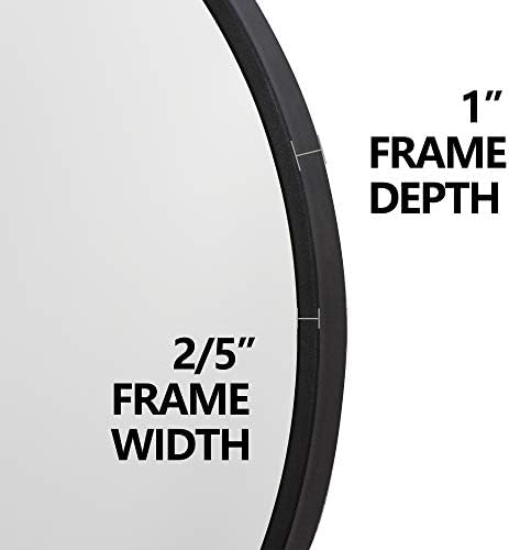 18 Inch Black Round Mirror, Stylish Wall Mounted Metal Frame Circle Mirror - Image 3