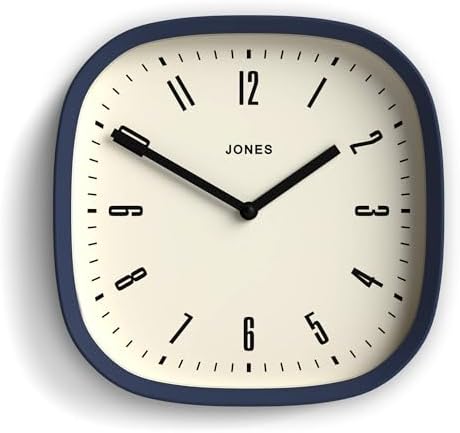 JONES CLOCKS® Marvel wall Clock | Modern Retro Rounded Square Clock | 10" | by JONESCLOCKS