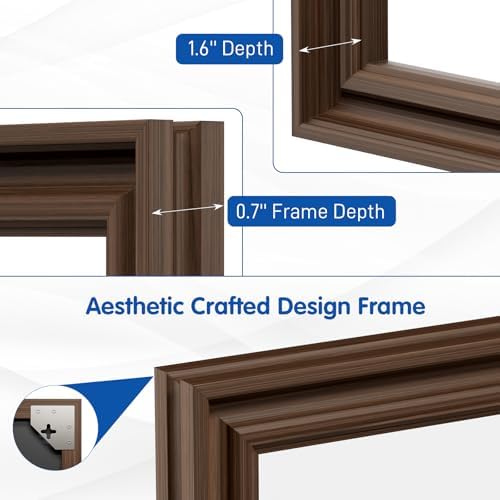 WEER Brown Bathroom Vanity Mirror 36x30 Inch - Image 3