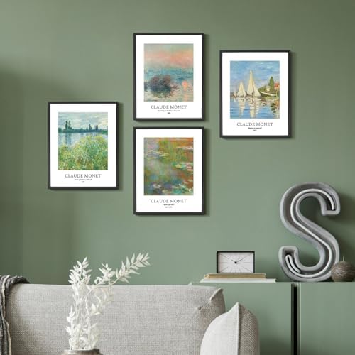 EVOLE HOME Claude Monet Giclee Art Prints Set of 4, 8x10 Unframed Seine Water - Image 6