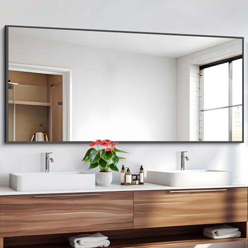 DESBING Black Bathroom Mirror for Wall, 72x36 Inch Rectangle Mirrors - Image 4