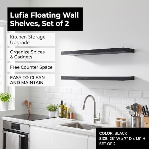 Lufia Floating Wall Shelves, MDF - Image 3
