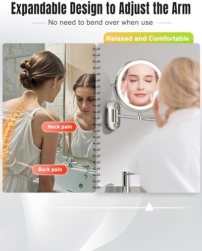 30X/1X 8 Inch Wall Mounted Magnifying Makeup Mirror - Image 4