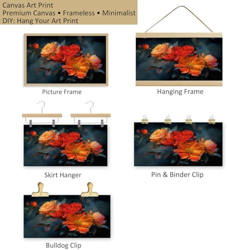 Canvas Wall Art Surreal Elegant Rose Plant Picture Canvas Poster Print Artwork - Image 6