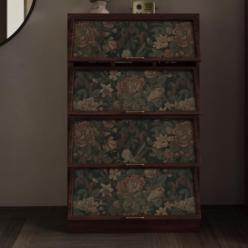 Dimoon Vintage Peel and Stick Wallpaper Dark Green Floral Wall Paper 16.1"x787" - Image 5