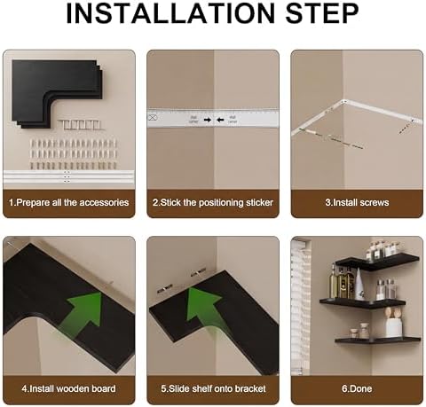 Corner Floating Shelves for Wall Mounted L-Shaped Wood Corner Wall Shelf - Image 4