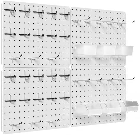 Pegboard Organizer Kit, 4 Pack 12 x 16 in Metal Panels by PHXGrove