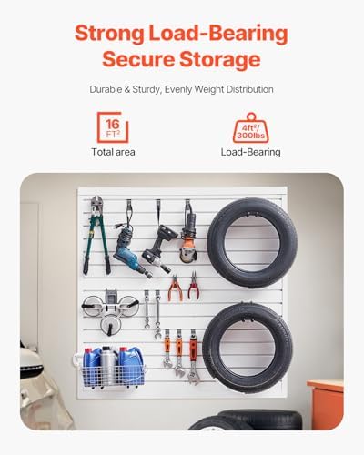 VEVOR Slat Wall Paneling, 4 x 4 ft, PVC Garage Slatwall - Image 2