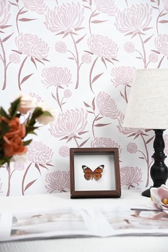 Hopepak Peel and Stick Wallpaper Floral Contact Paper Pink Wall Paper Modern - Image 2