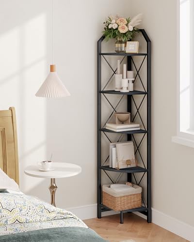 CHOEZON 5-Tier Corner Shelf, Industrial Corner Bookshelf, 59.4" Corner Storage by Choezon