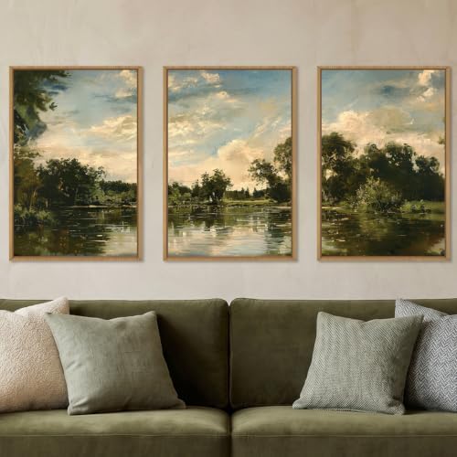 Aryroi Vintage Landscape Framed Canvas Wall Art Set- 16"x24"x3 - Image 2