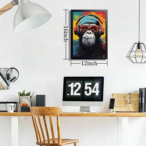 Framed Cool Monkey Wall Art, - Image 3