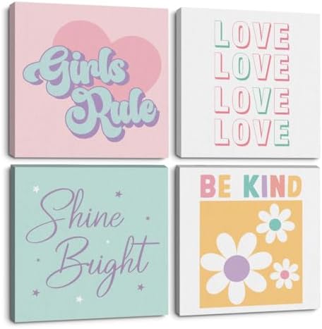 4 Pcs Girls Room Decor Posters Wall Art by QINGTAI