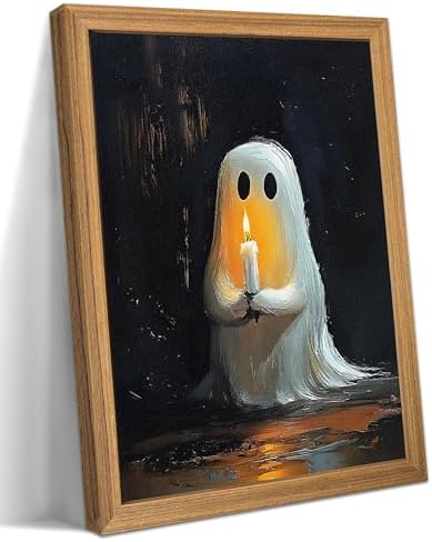 Framed Vintage Halloween Ghost Wall Art by AKWISHWallArt