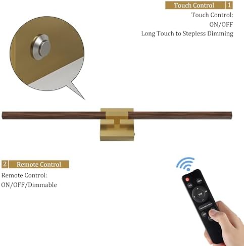 Rayogale Gold & Walnut Wireless Wall Sconce - Image 4