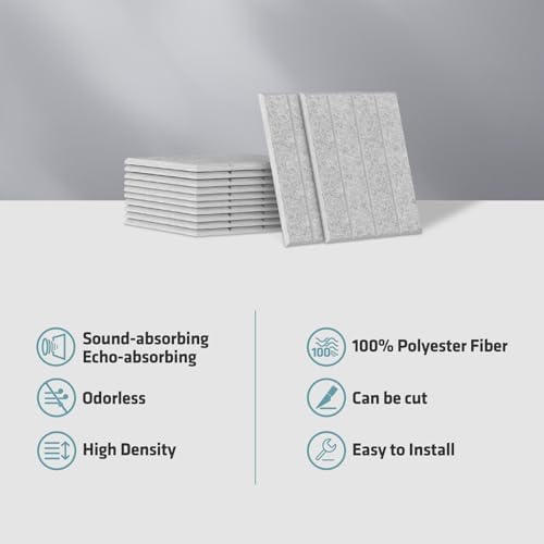 12 Pack Acoustic Panels, 11.8"x11.8" Sound Absorbing Wall Panel - Image 4