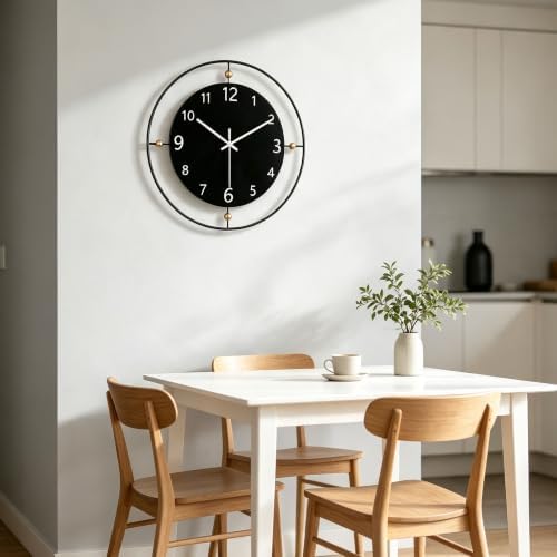 Dankeit Modern Silent Wall Clock 13Inch Black Clock - Image 7