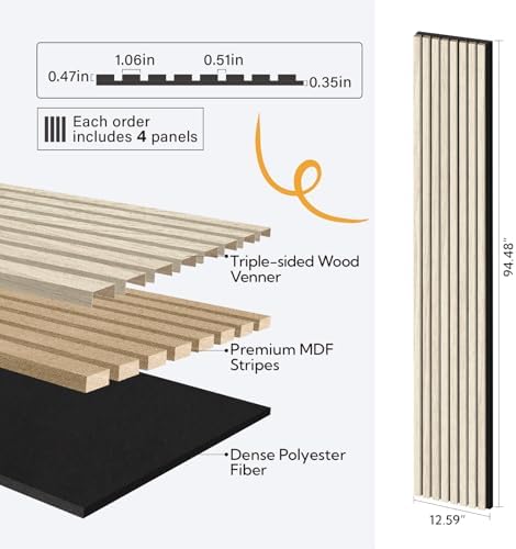 Olanglab Wood Panels for Wall 4Pack 94.5"x12.6" Rustic Oak - Image 4