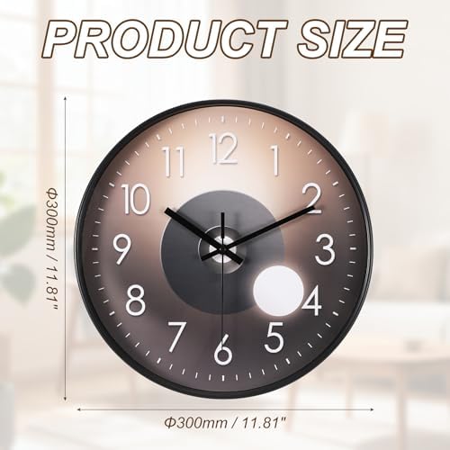 PATIKIL 12 Inch Modern Wall Clock, Silent Non-Ticking Wall Clocks Sweep - Image 2