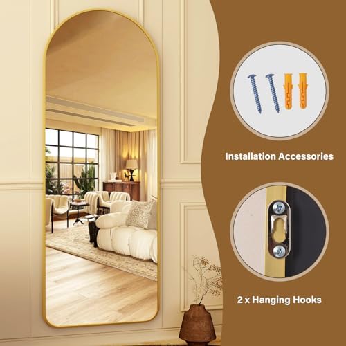 HARRITPURE 64"x21" Arched Full Length Mirror Floor Mirrors - Image 6