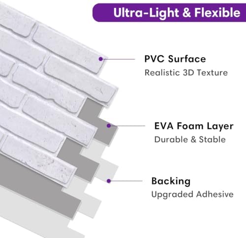 3D Faux Brick Wall Panels Peel and Stick, Designed - Image 5