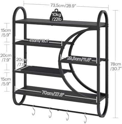 HOOBRO Gaming Floating Shelves for Wall, 28.9" LED Wall Shelf, Display Rack - Image 3