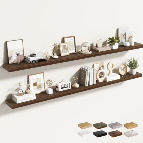 Acovy 72 Inch Floating Shelves for Wall 2 Pack, Wall Mounted Floating Shelf by Acovy