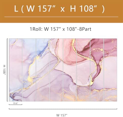 Pink Marble Wallpaper Mural Peel and Stick 157"x108" - Image 4