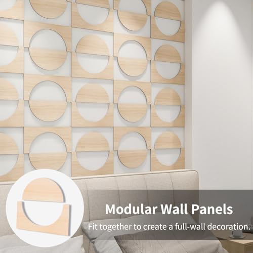 Decorative Modular Fretwork 3D Wall Panels, Half Circle Oak - Image 3