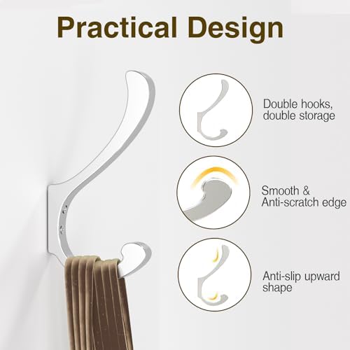 Large Coat Hooks Wall Mount, Heavy Duty Wall Hooks - Image 4