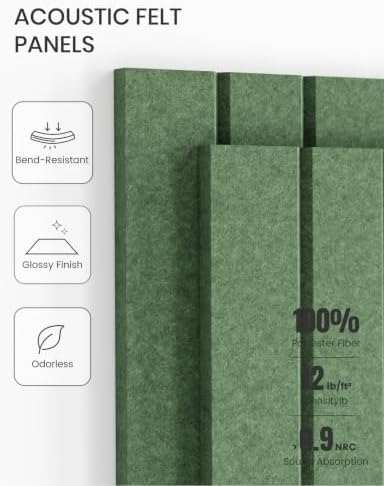 Fluxynara 36" x 24" Large Felt Bulletin Board，Botanical Green - Image 5