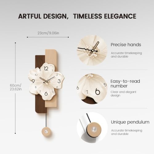 Flower Wall Clocks Battery Operated Decorative - Image 6