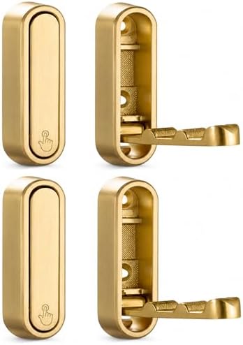 Folding Wall Hooks, 4 Pack Gold Heavy Duty Coat Hooks, Screw Mounted by CHAFURIO