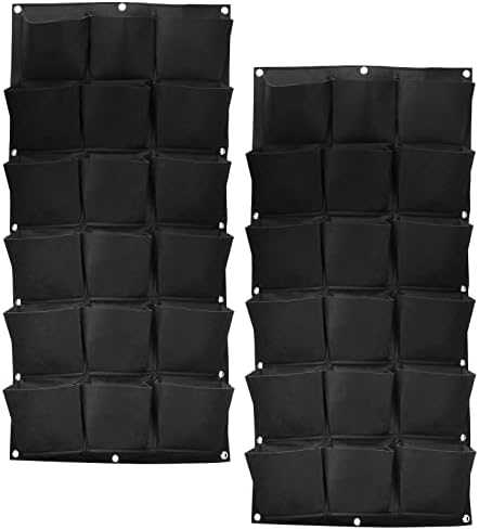 SOUJAP 2 Pack 18 Pockets Vertical Wall Garden Planter Plant Grow Bag, Hanging by Unknown