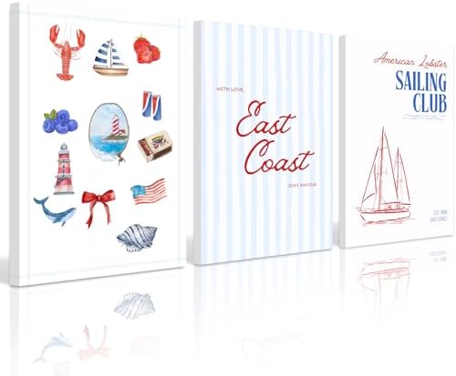 Coastal Wall Art Preppy Aesthetic Wall Decor Trendy East Coast Wall Art by Baccone