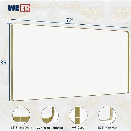WEER Gold Bathroom Vanity Mirror 72X36 Inch - Image 6