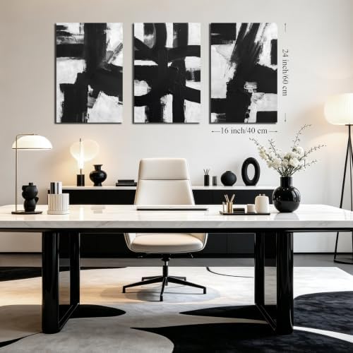 MXUNYZ Black and White Abstract Canvas Wall Art - Image 4