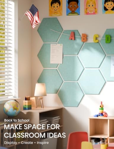 Fluxynara 8-Pack Hexagon Felt Bulletin Board Tiles, Coastal Dawn - Image 5
