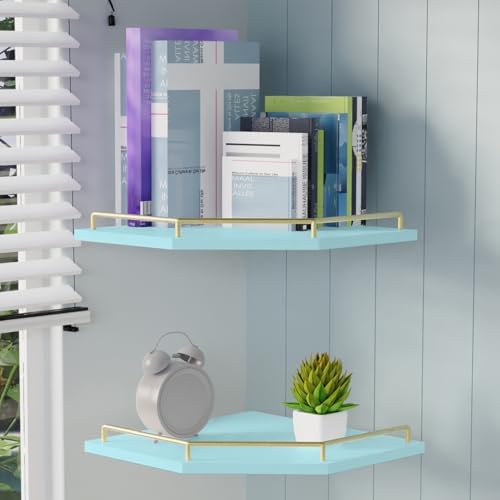 Tirzah Blue Wall Mount Corner Shelf - Image 2