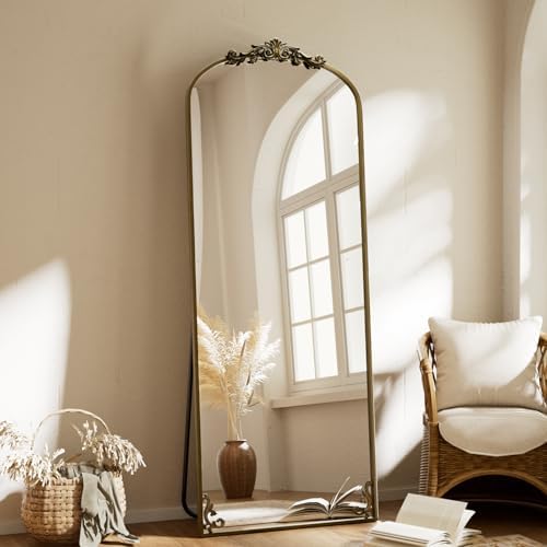 BEAUTYPEAK 56" x 21" Baroque Arch Full-Length Mirror - Image 6