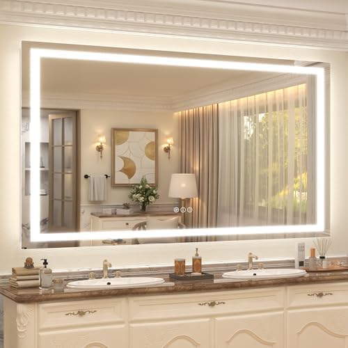 68x48 LED Lighted Bathroom Mirror by ODDSANMirrors