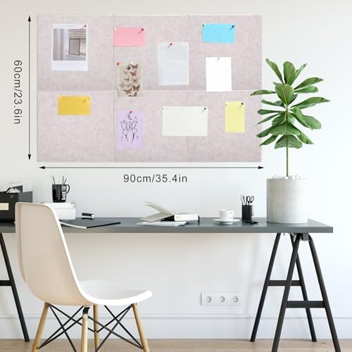 Large Cork Board 36" x 24", 6 Pack Felt Bulletin Board, Pin Boards - Image 3