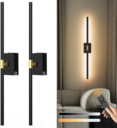 Eneru Battery Operated Wall Sconces Set of 2, Rechargeable Wireless Lights by Eneru