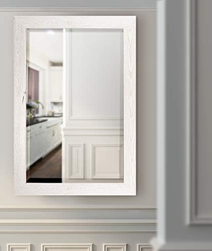 Renditions Gallery Rectangular Brite White Wood Framed Body Mirror Verticle Or - Image 2