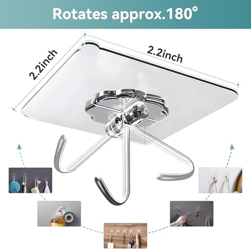 28 Pack Sticky Hooks for Hanging Heavy Duty, Wall Hooks Adhesive, Shower & - Image 2