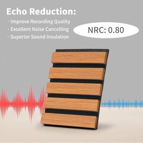 AMZDEPOT Soundproof Wood Slat Wall Panel, 2 Pack - Image 3
