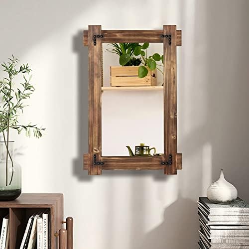 MeMoreCool Farmhouse Wood Bathroom Mirror 36x24 Inch, Rustic Vanity Mirror - Image 2