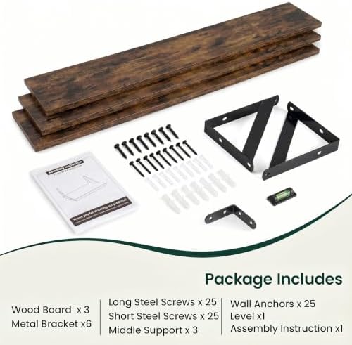 Floating Shelves, 8 Inch Deep Rustic Book Shelf - Image 3
