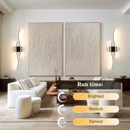 KARTOOSH Wireless Wall Sconces Set of 2, Dimmable LED Sconce - Image 3